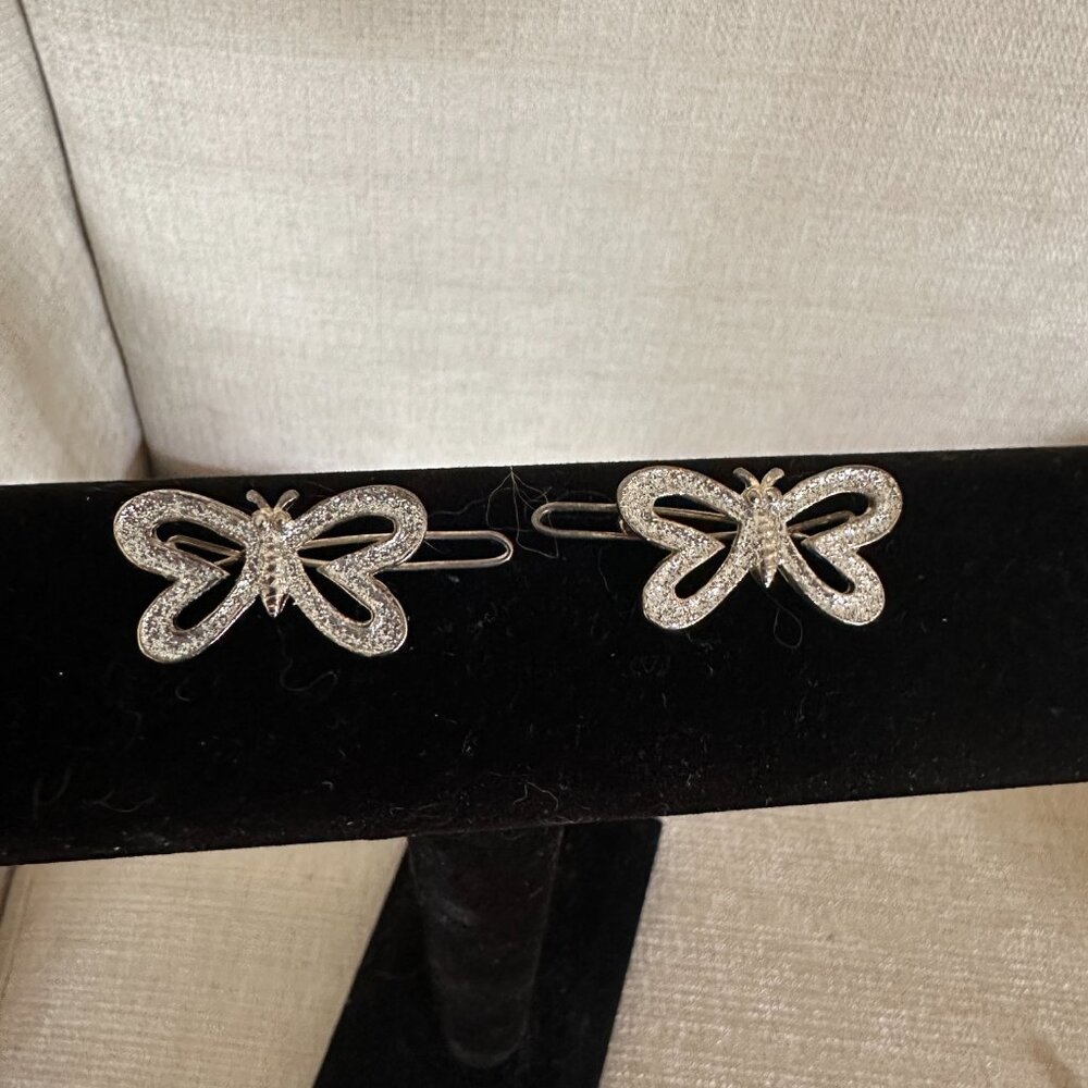 8 Vintage Hair Rhinestone Barrettes in Excellent Condition